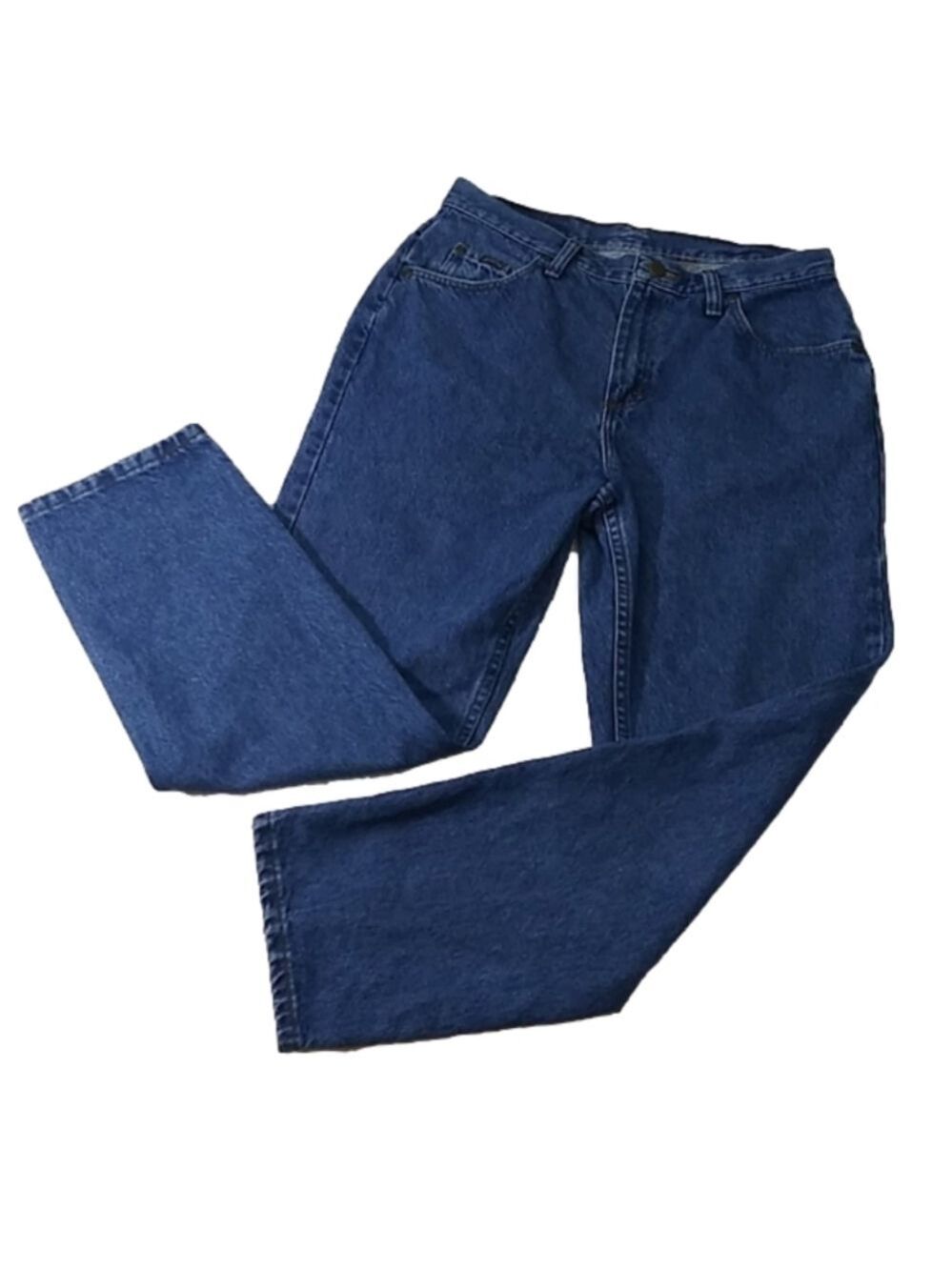 Riders Denim Vintage Blue Medium Wash Five Pocket High Rise Tapered Leg Jean